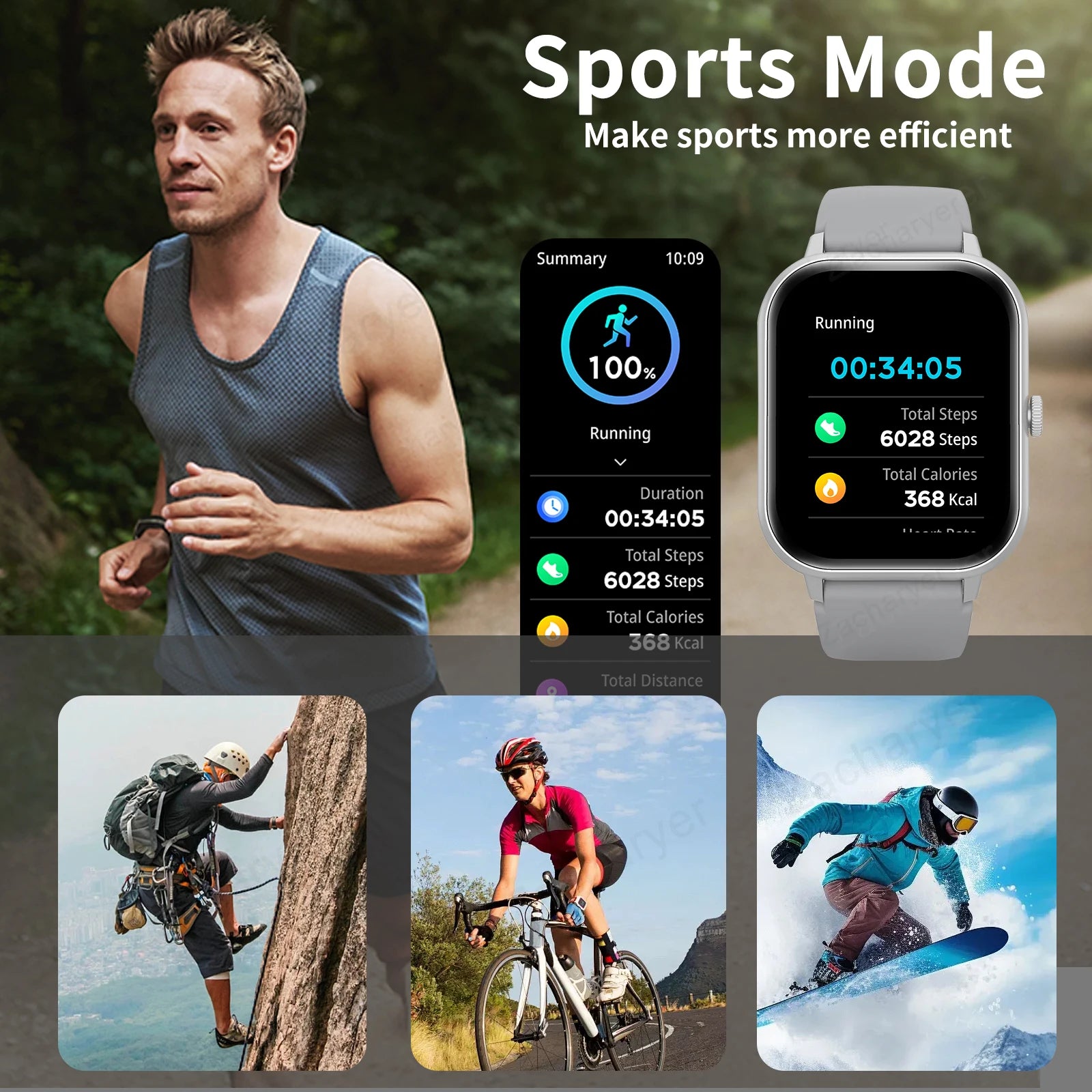 Smart watch, wireless calling/dial, multi-Sport mode, calling reminder and rejection, SMS reminder,for iPhone/Andriod