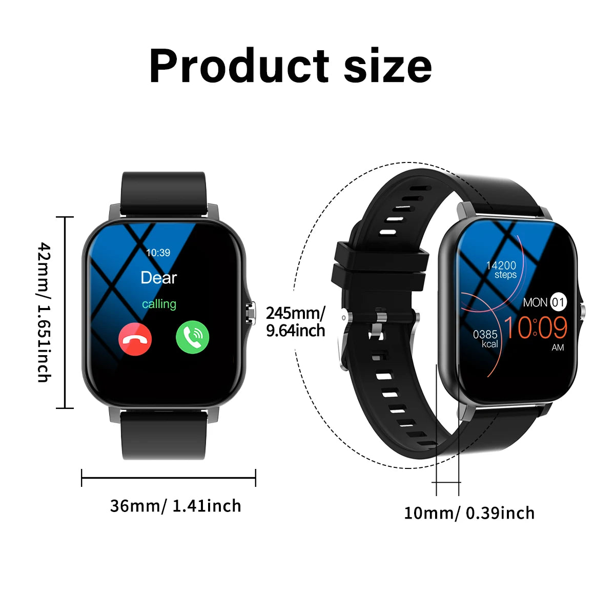 Smart Watch Bluetooth Call Smartwatch Touch Dial for Android Music Fitness Tracker Sports Watches