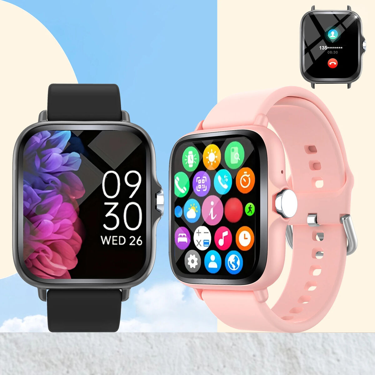 Smart watch, wireless calling/dial, multi-Sport mode, information reminder, Various APP Reminders,for iPhone/Andriod